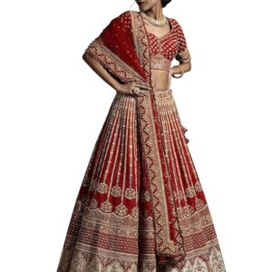 Bridal Lehanga TRENDMALLS Women's Satin Embroidery Sequence Work Lehenga Choli Set with Dupatta For Women SemiStitch | Stylish Wedding Lehenga Choli for women