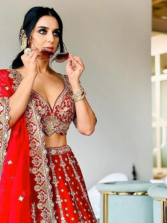 Bridal Lehanga TRENDMALLS Women's Satin Sequin Embroidery Bridal Lehenga Choli with Net Dupatta |Bridal Wedding Lehenga Choli for women - Image 3