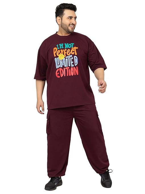 CHKOKKO Men Plus Size Printed Casual Summer Wear Coords Stylish Gents Cord Set Half Sleeves Latest Co Ord Track Suit Round Neck Western Co-ord Set - Image 2